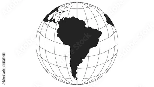Obraz South America Globe Map