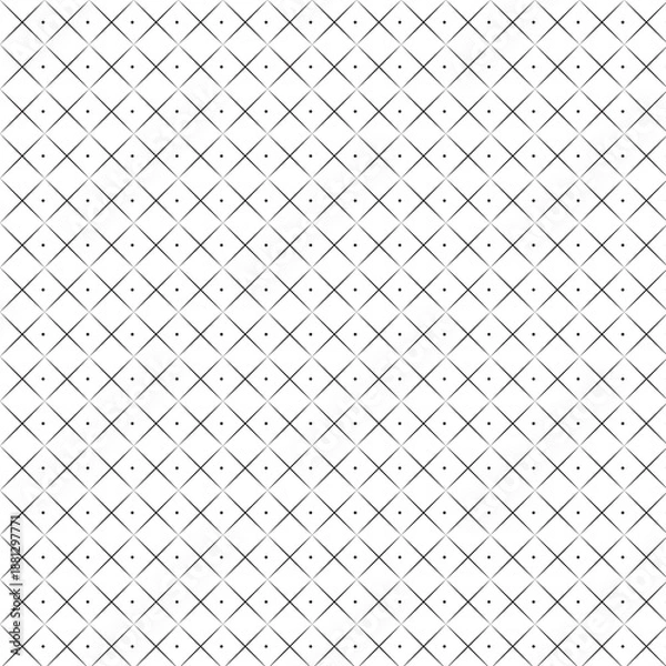 Obraz Seamless Diamond Grid Pattern with Minimal Line Cross Design