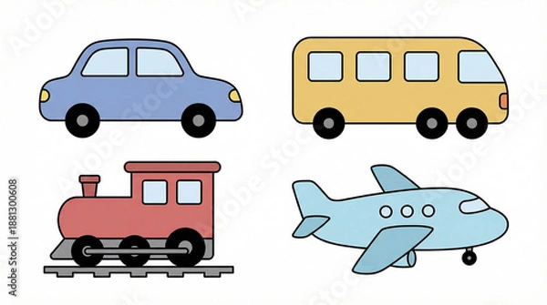 Fototapeta transportation vector cartoon