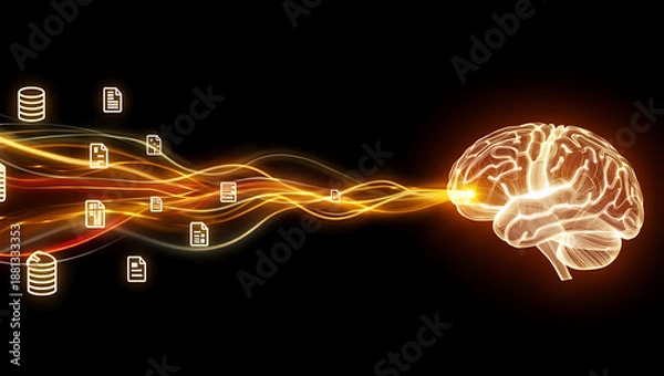 Obraz Retrieval-Augmented Generation (RAG) Architecture Concept for Training Large Language Models (LLM) on Custom Data Files