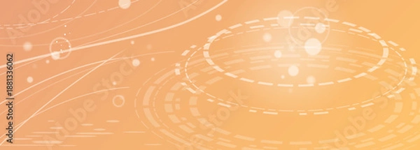 Fototapeta Abstract Futuristic Circular Wave Background Vector - Orange