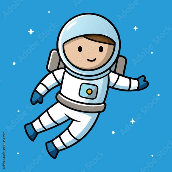 Obraz cartoon astronaut on a rocket