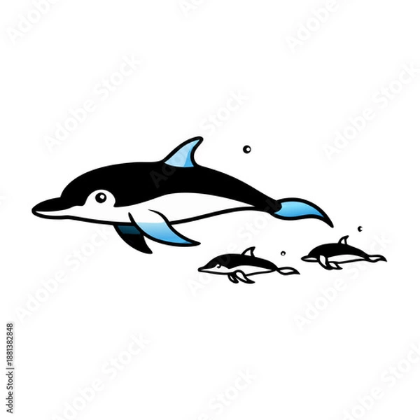 Obraz vector illustration of a dolphin