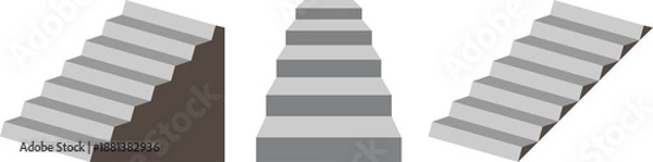 Obraz Isometric Staircase Steps Vector Illustration Set for Architecture Design.
