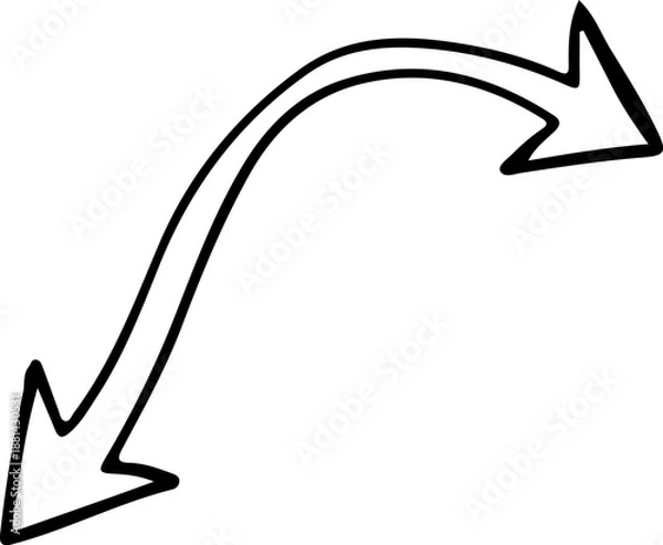 Obraz Hand Drawn Curved Arrow