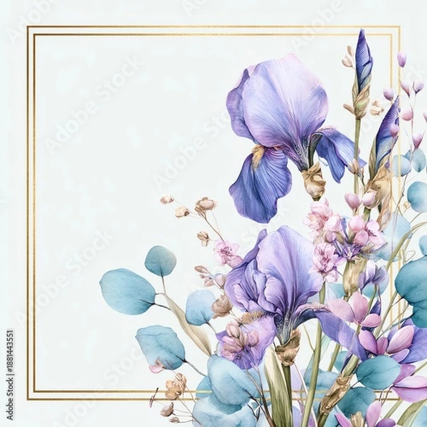 Obraz Watercolor meadow frame