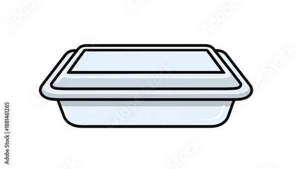 Obraz A white container with a lid, seen from a side view