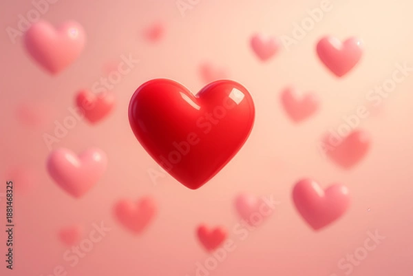 Obraz red hearts background