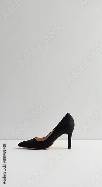 Obraz Black elegant heel on a white surface