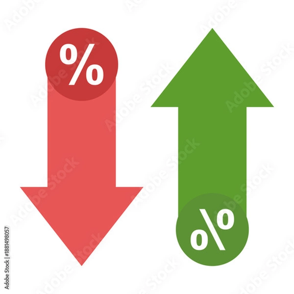 Obraz Percent symbol increase growth and decrease icon.