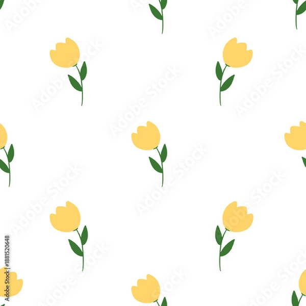 Obraz  seamless pattern with yellow tulips 