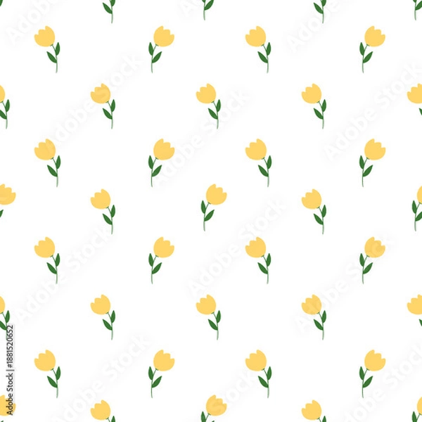 Obraz seamless pattern with yellow tuli