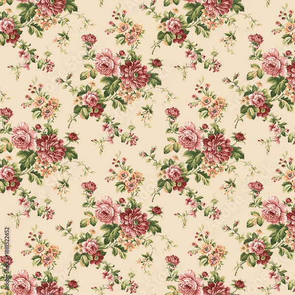Fototapeta seamless pattern with flowers