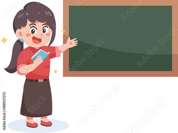Obraz Cute Teacher Kid Character