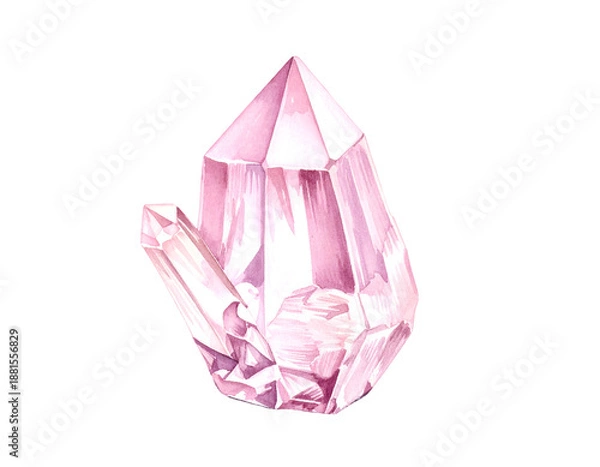 Fototapeta Pink Crystal Formation with Sharp Edges.