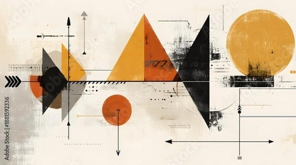 Fototapeta strategy visualization using layered transparent shapes and directional motion