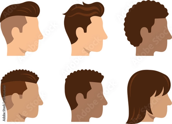 Obraz Different Hairstyles Collections-Well designed Vector 