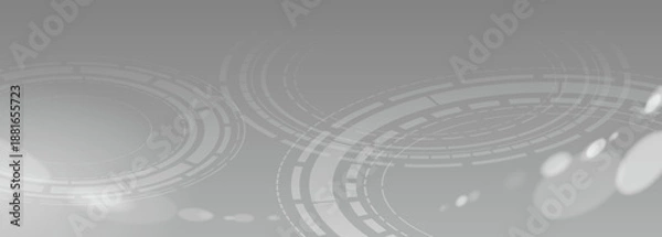Fototapeta Abstract Futuristic Circular Background Vector - Gray