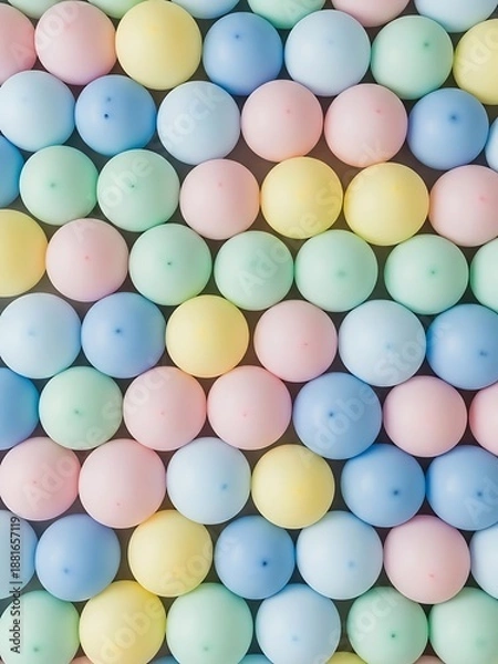 Obraz Pastel Spheres Array in Serene Colors, Gentle Background Composition
