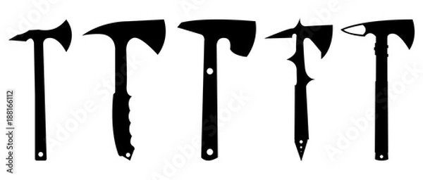 Fototapeta Tomahawk silhouette set
