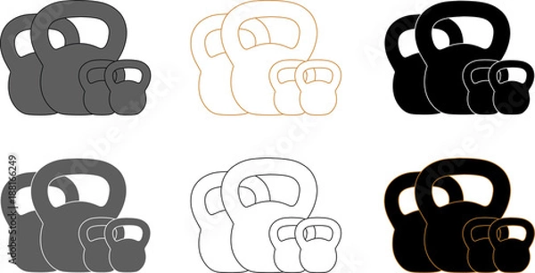 Fototapeta Presentation logotype for kettlebell training