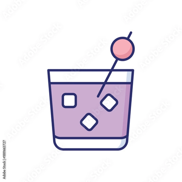 Obraz Black Russian vector icon