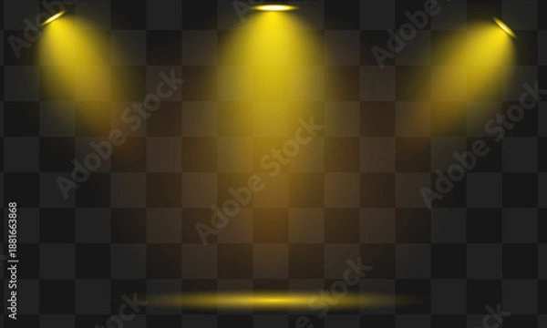 Obraz Yellow  Spotlights on stage