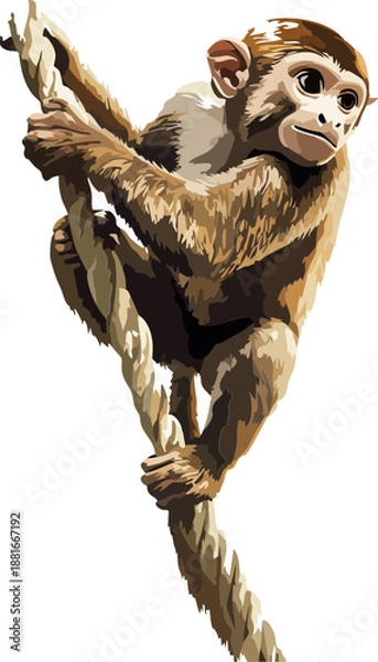 Obraz Monkey Vector Side View