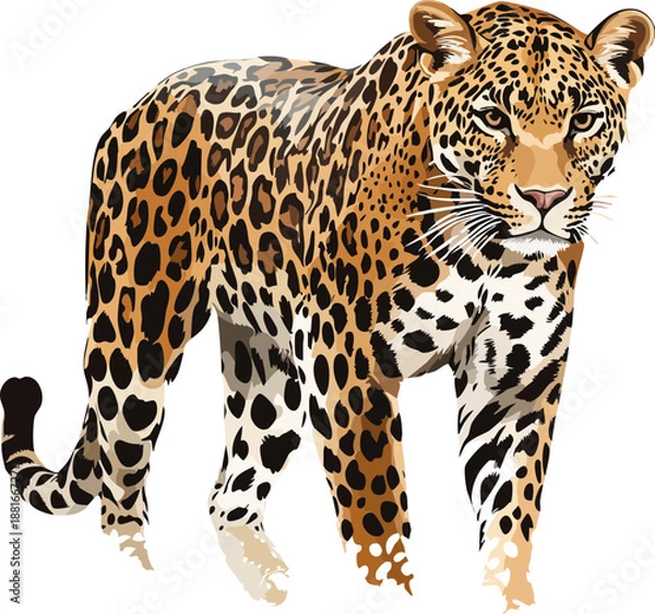 Obraz Leopard Vector Side View