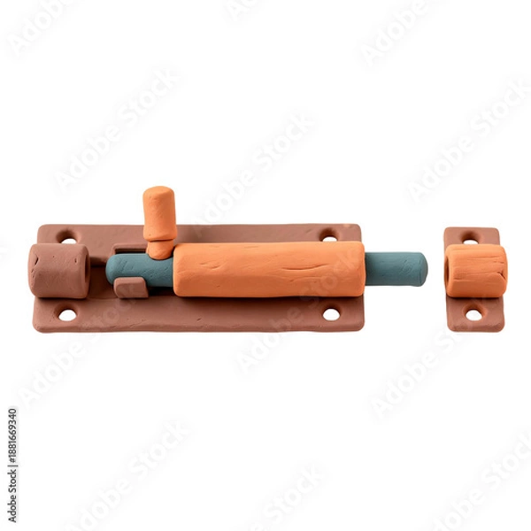 Obraz door bolt from clay
