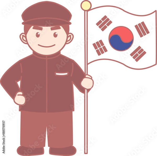 Obraz 태극기를 들고 있는 남자