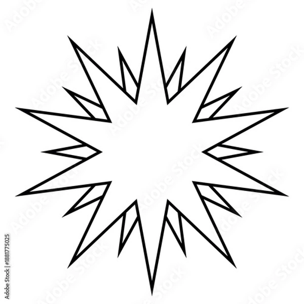 Obraz Symmetrical starburst shape with sharp triangles, dynamic, minimal, abstract, motion design