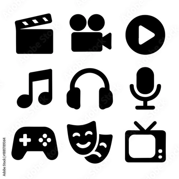 Obraz Entertainment & Media Icon Sheet