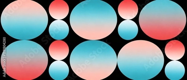 Obraz ミニマルな光彩が漂う円形とカプセルの抽象アート