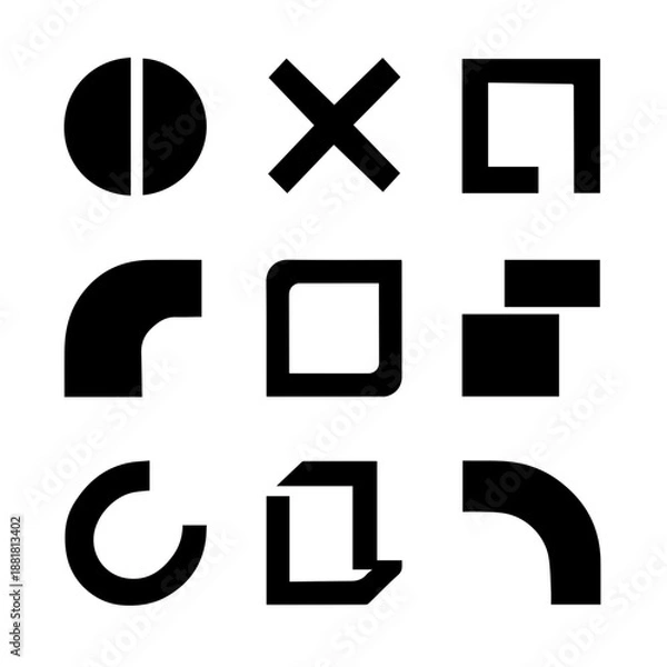 Obraz Monochrome Abstract Icon Sheet