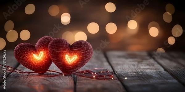 Obraz Valentine's hearts background.