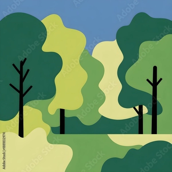 Fototapeta landscape with trees