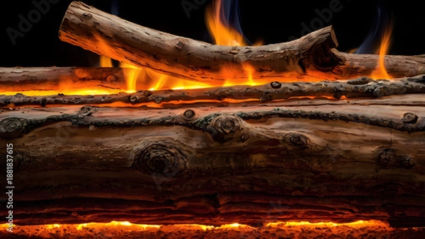 Obraz old wooden logs