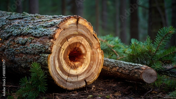 Obraz old wooden logs