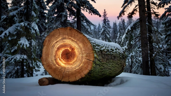 Obraz old wooden logs