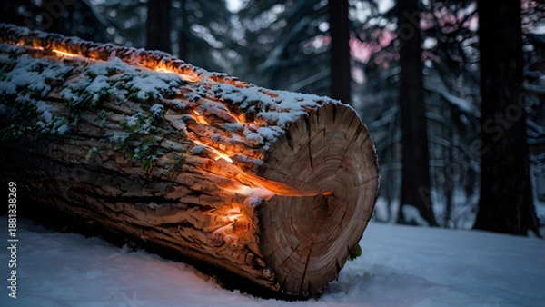 Obraz old wooden logs