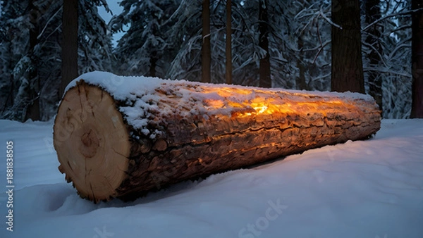 Obraz old wooden logs