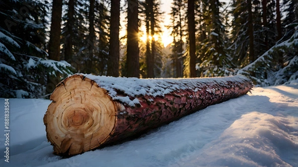 Obraz old wooden logs