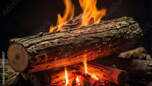 Obraz old wooden logs