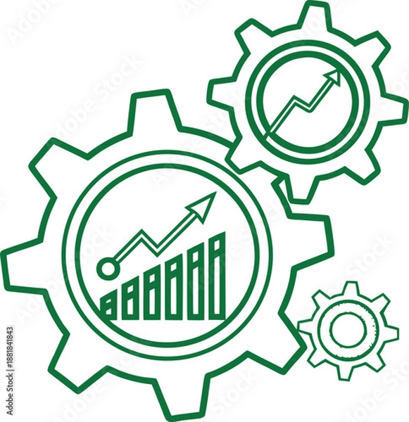 Fototapeta Flat performance optimization icon green flat vector illustration