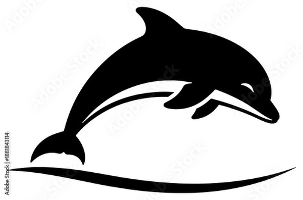 Obraz Leaping dolphin silhouette