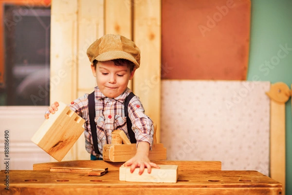 Obraz The boy in workshop.