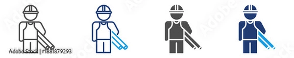 Obraz tradesperson icon set multiple style