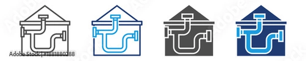 Obraz plumbing systems icon set multiple style