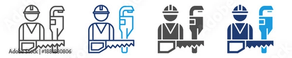 Obraz carpenter icon set multiple style